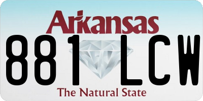 AR license plate 881LCW