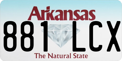 AR license plate 881LCX