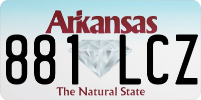 AR license plate 881LCZ