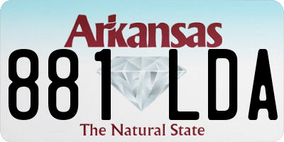 AR license plate 881LDA
