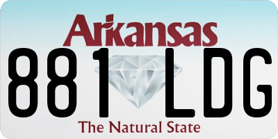 AR license plate 881LDG