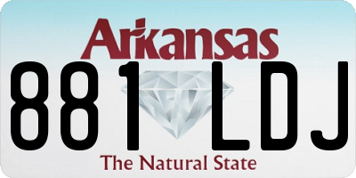 AR license plate 881LDJ