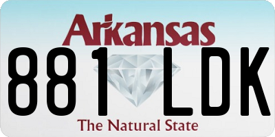 AR license plate 881LDK