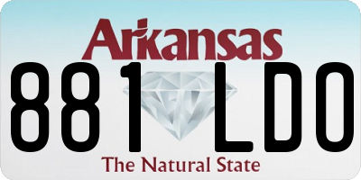 AR license plate 881LDO