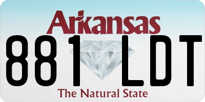 AR license plate 881LDT