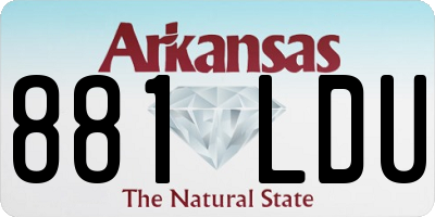 AR license plate 881LDU
