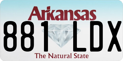 AR license plate 881LDX
