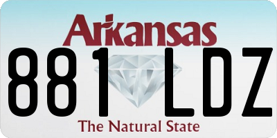 AR license plate 881LDZ