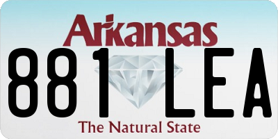 AR license plate 881LEA