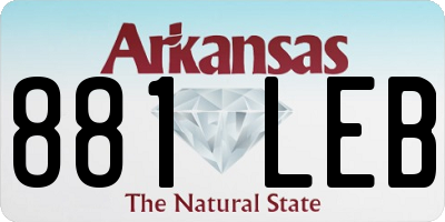 AR license plate 881LEB