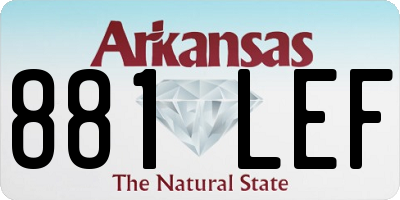AR license plate 881LEF