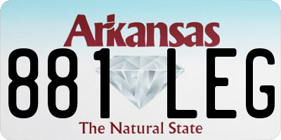 AR license plate 881LEG