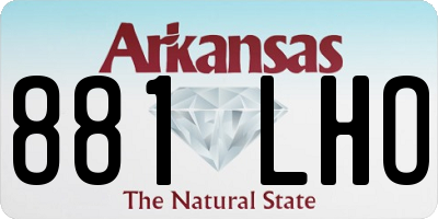 AR license plate 881LHO