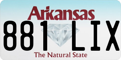 AR license plate 881LIX
