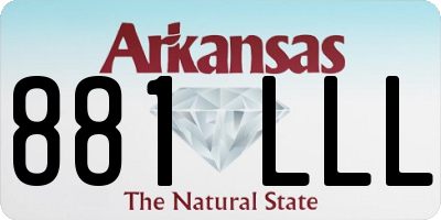 AR license plate 881LLL
