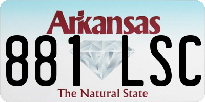 AR license plate 881LSC
