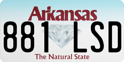 AR license plate 881LSD