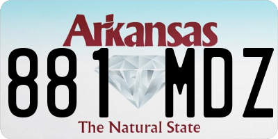 AR license plate 881MDZ