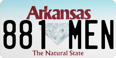 AR license plate 881MEN
