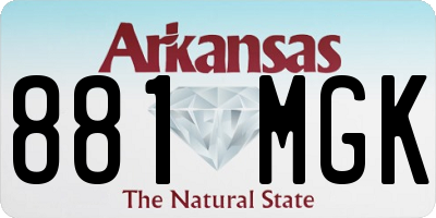 AR license plate 881MGK