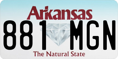 AR license plate 881MGN
