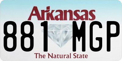 AR license plate 881MGP