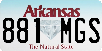 AR license plate 881MGS
