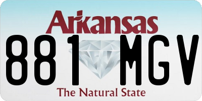 AR license plate 881MGV