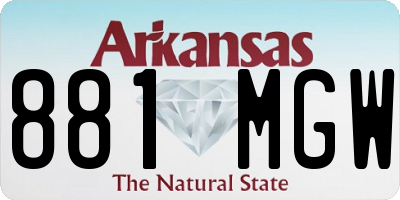 AR license plate 881MGW