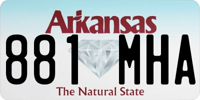 AR license plate 881MHA