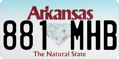 AR license plate 881MHB