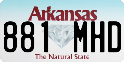AR license plate 881MHD