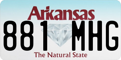 AR license plate 881MHG