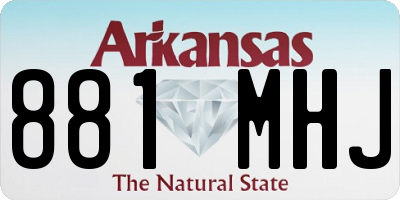 AR license plate 881MHJ