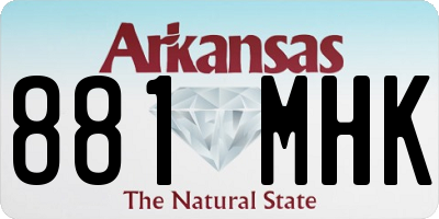 AR license plate 881MHK