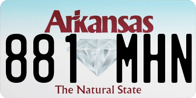 AR license plate 881MHN