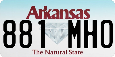 AR license plate 881MHO