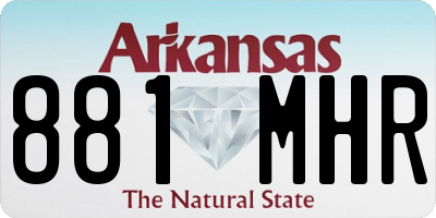 AR license plate 881MHR