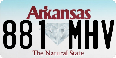 AR license plate 881MHV