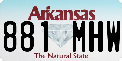 AR license plate 881MHW