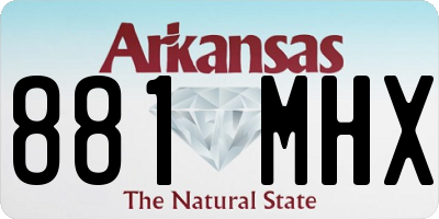 AR license plate 881MHX