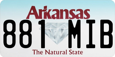 AR license plate 881MIB