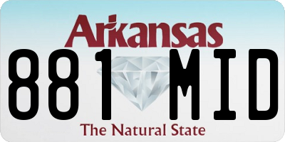 AR license plate 881MID