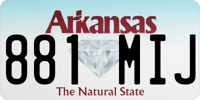 AR license plate 881MIJ