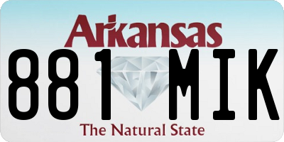 AR license plate 881MIK