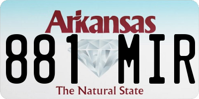 AR license plate 881MIR