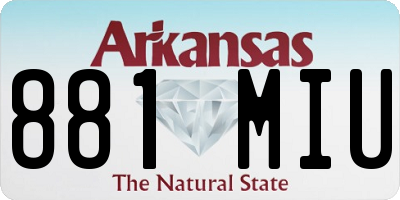 AR license plate 881MIU
