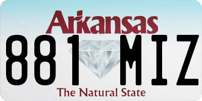 AR license plate 881MIZ