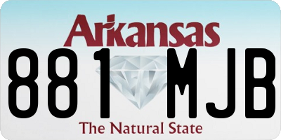 AR license plate 881MJB