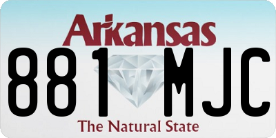 AR license plate 881MJC